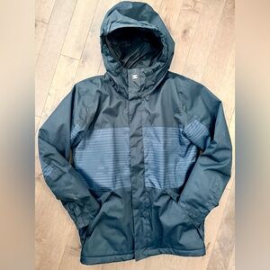 DC Snowboarding 10k boys black/grey Hooded winter jacket XL/16